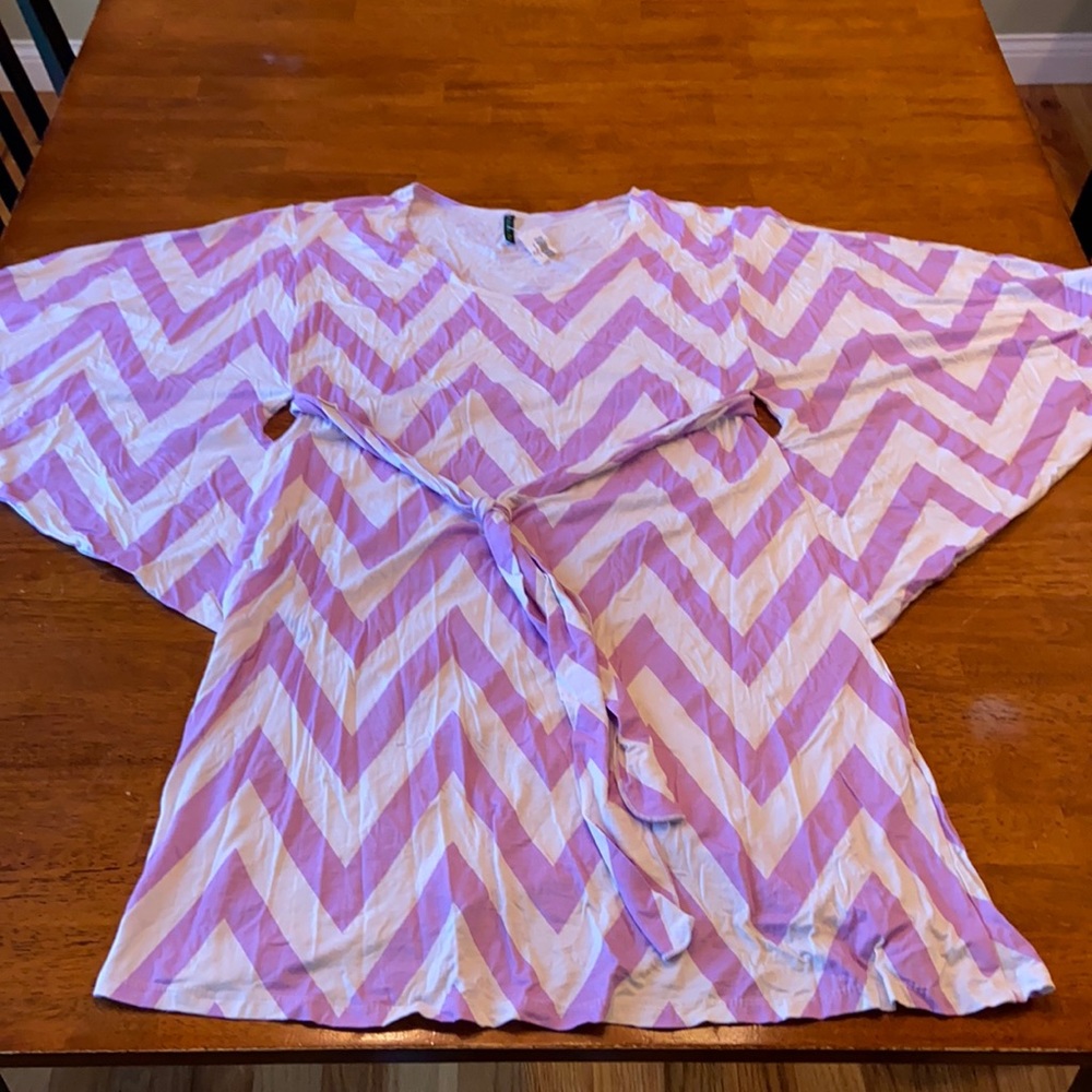 Purple Zig Zag Dolman Dress